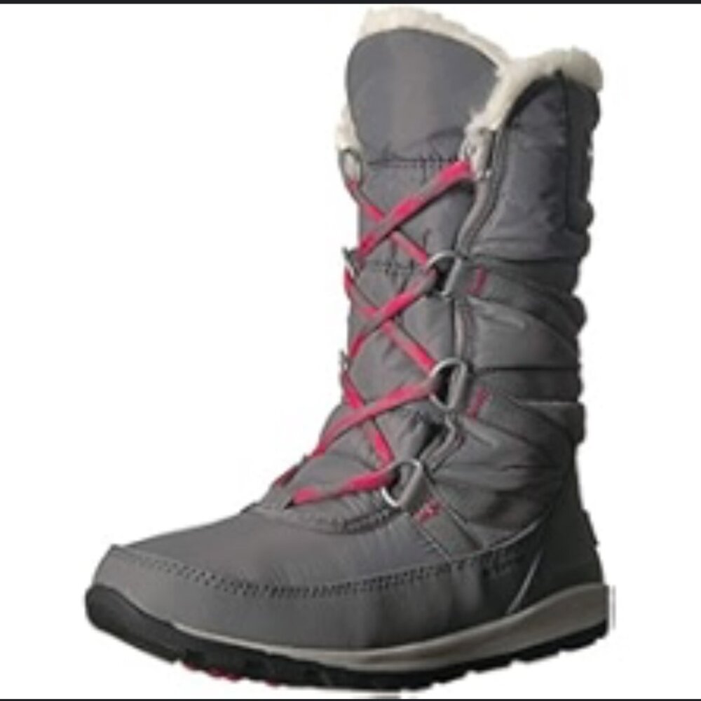 Sorel Gray Winter Snow Boot with Pink Laces